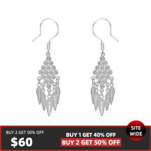 fareastjewelry，Handmade Earrings,Silver,Leaf Shadow series01