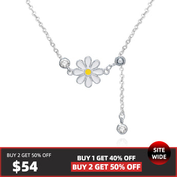 fareastjewelry,Handmade Necklace,Silver,Daisy series01