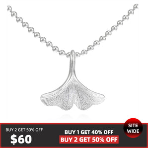 fareastjewelry,Handmade Necklace,Silver,Ginkgo Eternal series01